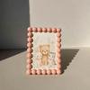 Round Bead Plastic Tabletop Photo Display Beaded Edge Desktop Photo Holder  Home Office Bedroom
