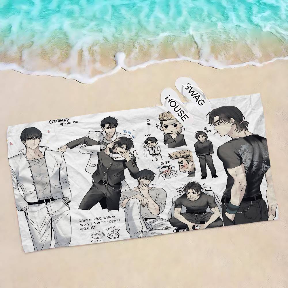 bl Anime payback Beach Towel Colorful Bath Towels for Girl Microfiber Quick Dry Sand Free Beach Yoga Spa Gym Pool