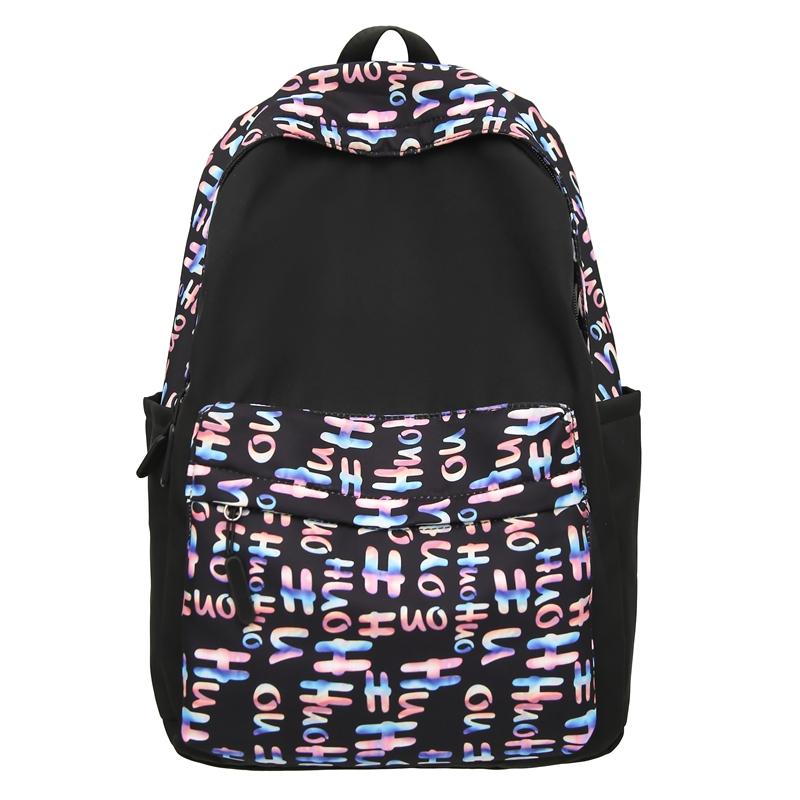 Большая вместительная школьная сумка в стиле колледжа для мужчин и женщин с буквенным принтом, студенческий компьютерный дорожный рюкзак