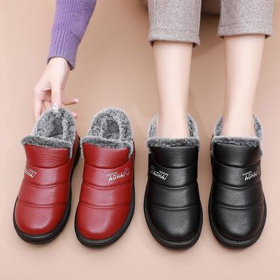 Зимние зимние сапоги Прогулочная обувь для женщин Легкие теплые короткие ботинки на меховой подкладке без шнуровки на плоской подошве Ботильоны Мягкая удобная флисовая подкладка Теплые короткие сапоги