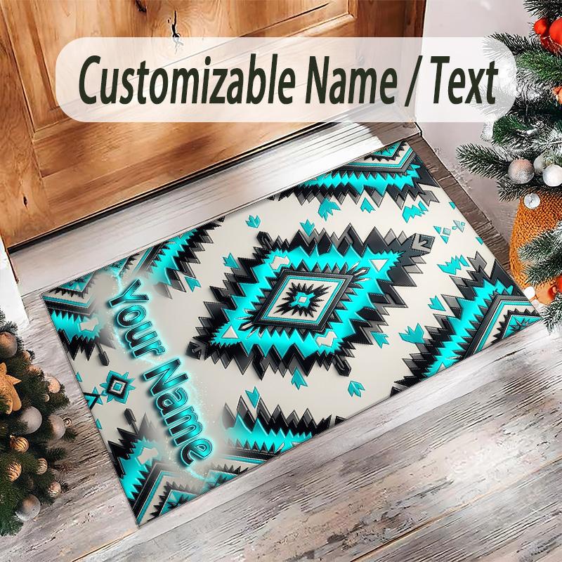 Other Similar Designs Theme Crystal Velvet Rug Personalized Custom Name Text Soft Floor Mat Home Decor