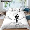 Music Notes Bedding Set for Kids Adult Duvet Cover King Queen Size Print Bed Set Home Textiles Bedclothes 2/3Pcs Duvet Cover Set