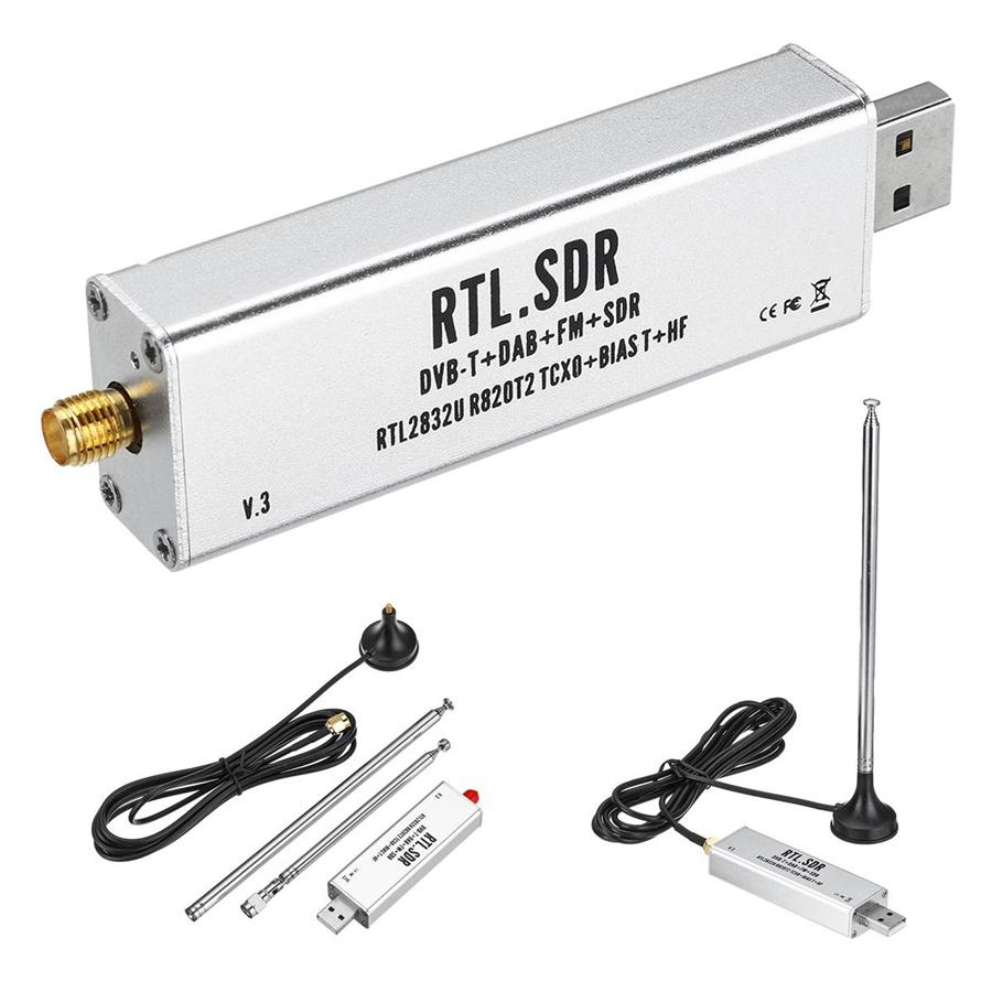 RTL-SDR Blog RTL SDR V3 R820T2 RTL2832U 1PPM TCXO SMA RTLSDR Программно-определяемое радио с многоцелевой антенной
