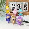 6pcs Yoga Labubu Keychain 3D Doll Labubu Backpack Pendant