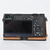 Oil Skin PU Leather Camera Half Body Case For Sony A6400 A6300 A6000 A6100 Battery Opening Bottom Cover WIth Hand Strap