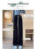 Extra Thick Oatmeal Cashmere Wide Leg Pants for Petite Women - Autumn Winter Style