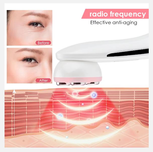 5 цветов светодиодный RF радиочастотный прибор для красоты лица EMS микротоковая подтяжка лица подтяжка массажер омоложение кожи уход