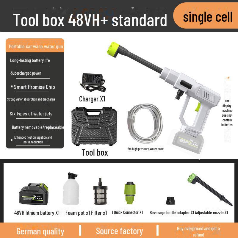 2024 New Wireless High-Pressure Car Wash Gun - Ideal for Home & Outdoor Use