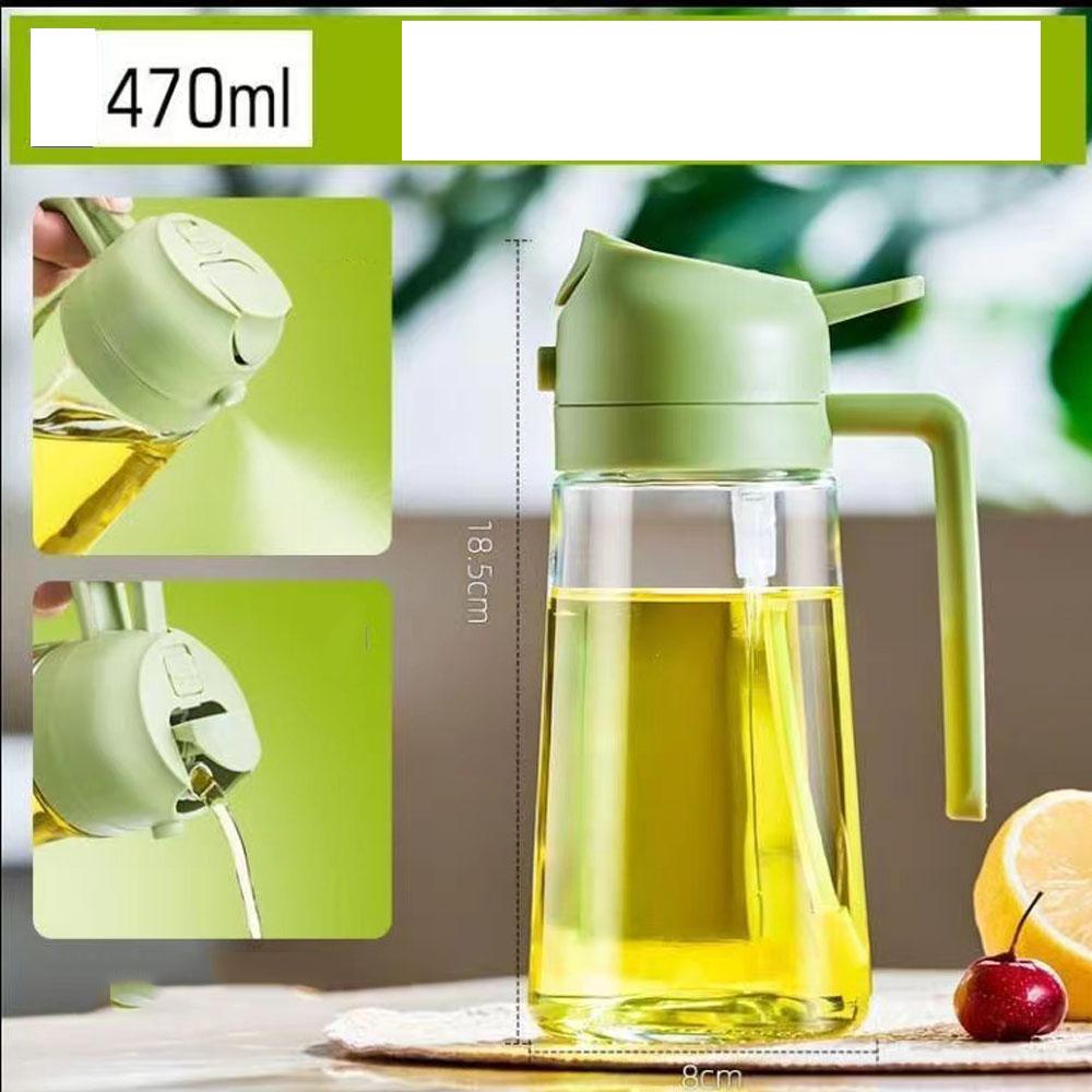 Oil Sprayer for Cooking 2 in 1 Spray  Pour Olive Oil Dispenser 470ml Glass Spray Oil Bottle Kitchen Gadgets