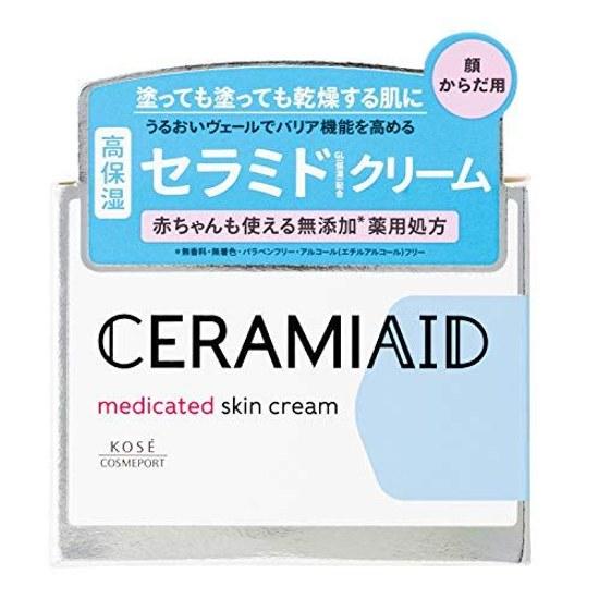 Ceramide Aid KOSE Медицинский крем для кожи 140 г Формула без добавок для страдающих от сильной сухости Без отдушек 140 грамм (х 1)