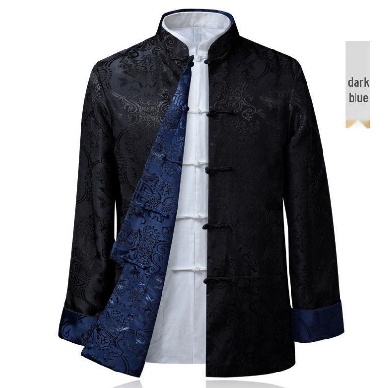 Мужской двусторонний пиджак Тан - Весенне-осенний повседневный ханьфу для папы и дедушки