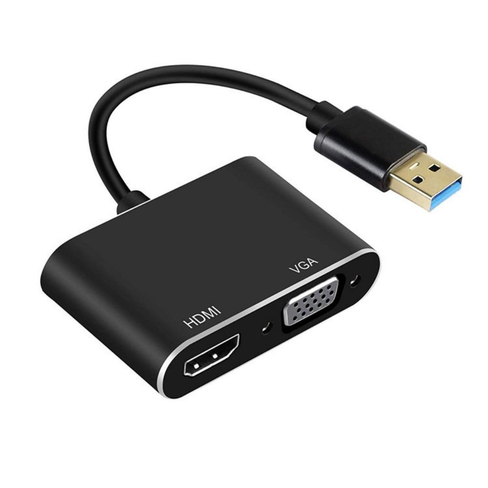 Адаптер USB 3.0 - HDMI VGA Plug and Play Поддержка двух мониторов 1080p для ПК ноутбука