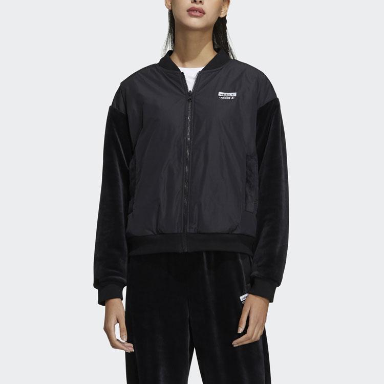 adidas Оригиналы РИВ. Спортивная повседневная двусторонняя куртка на молнии Женские куртки Черный GU1399