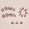 Square Head Cat Eye Fake Nails Wearable Manicure Press On Nails Fashion French False Nail  Girl