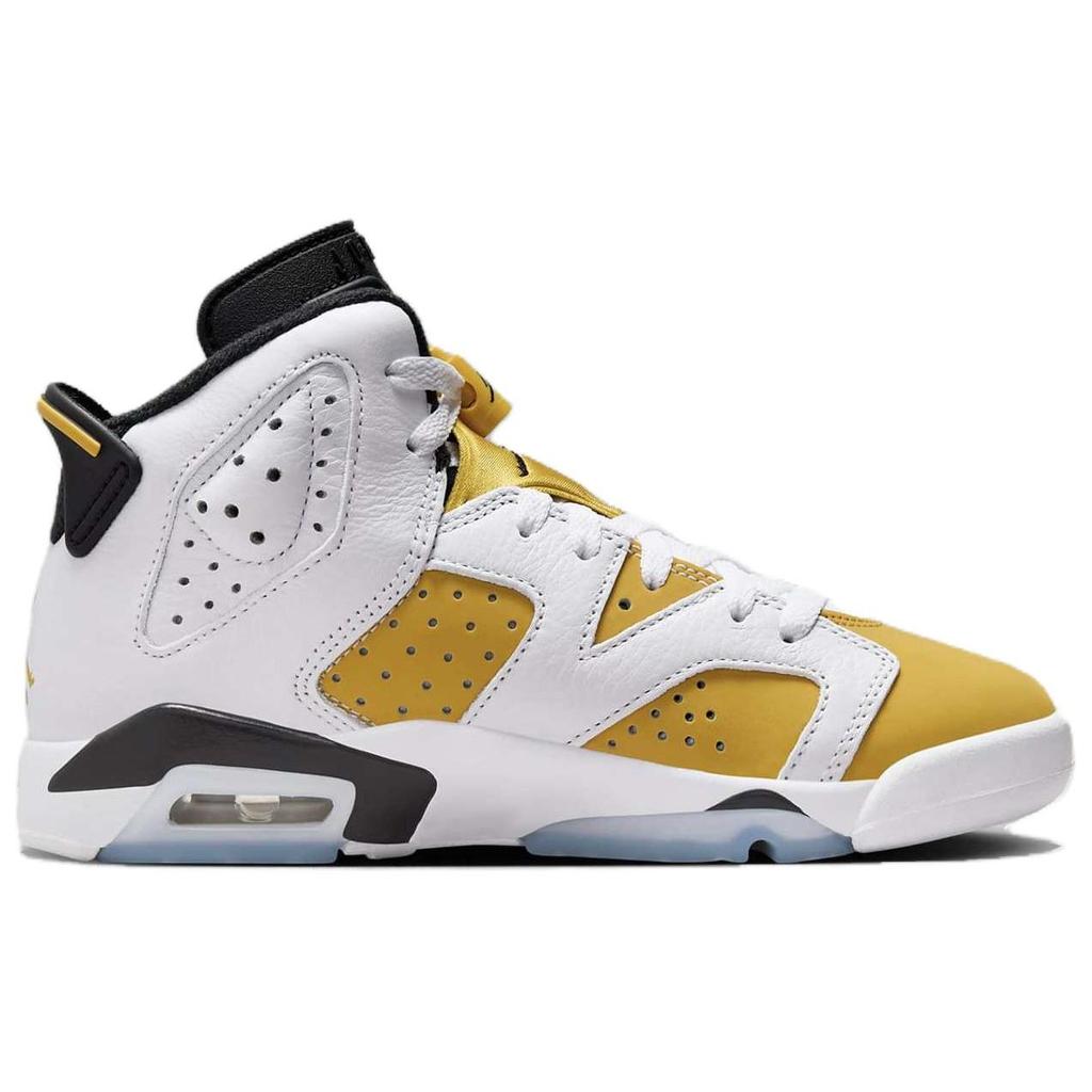 Кроссовки Air Jordan 6 Retro GS Yellow Ochre Kids Белый Черный 384665-170