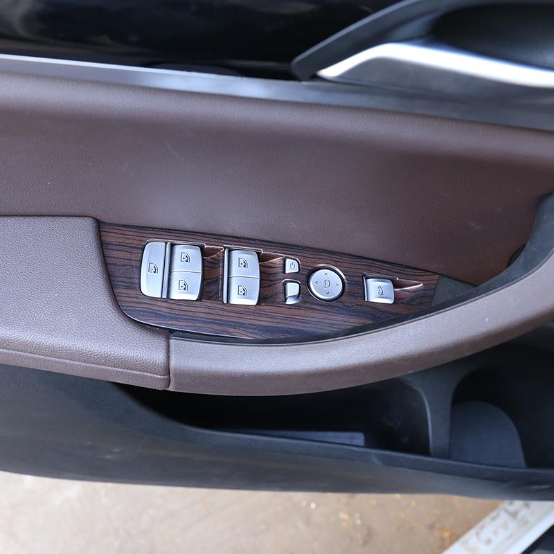 Наклейка с отделкой рамки кнопок подъема стекла окна автомобиля в стиле карбонового волокна для BMW X3 X4 G01 G02 2018    Автомобиль