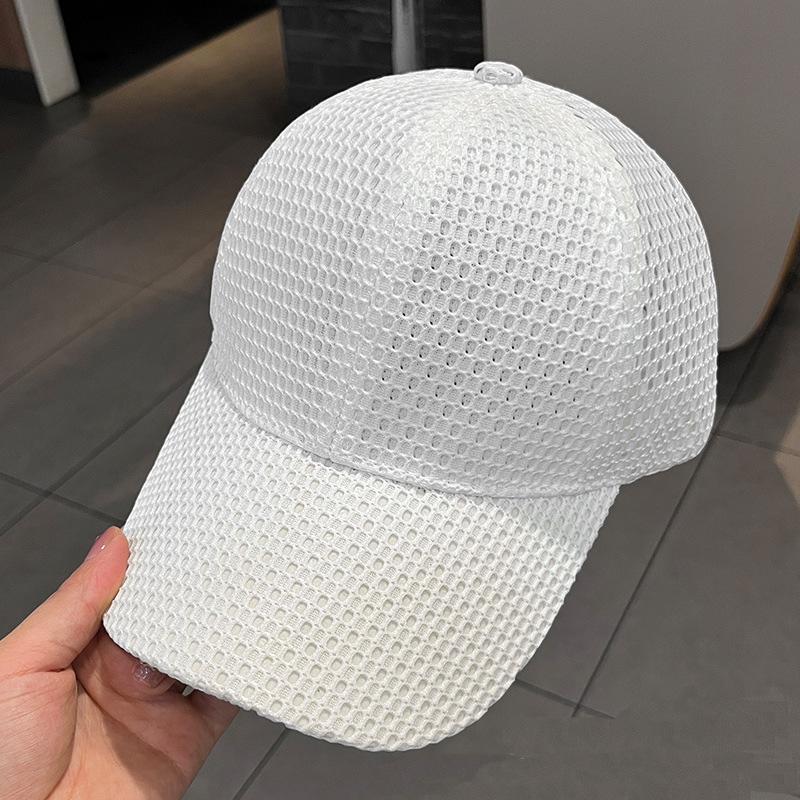 Summer Solid Color Breathable Mesh Sun Protection Baseball Cap Casual Versatile Men Women Hollow-Out Visor Hat
