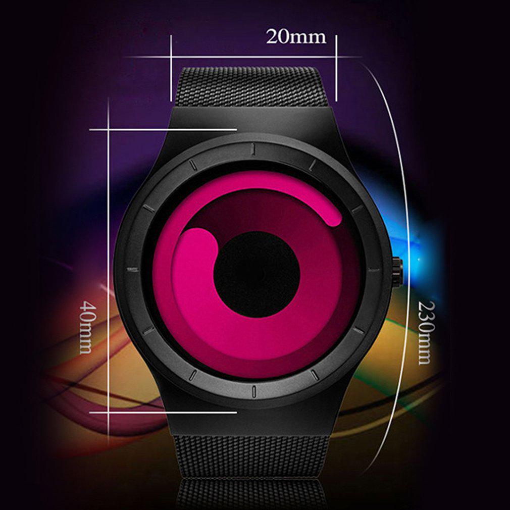 Мужские модные кварцевые часы с поворотным столом и сеткой из нержавеющей стали с часами