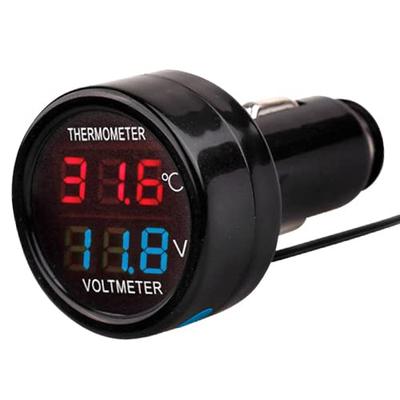 Гнездо прикуривателя, Вольтметр, , 2 в 1 Цифровое измерение, Тестер, Прикуриватель, Автомобиль, Автомобиль, 12 В, 24 В