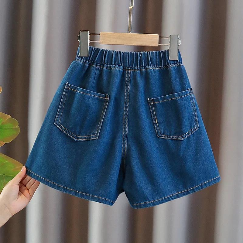 Джинсовые шорты для девочек, летние детские модные джинсовые брюки, детская одежда