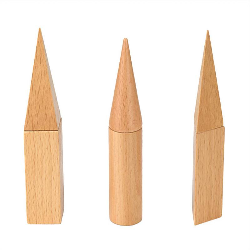 Деревянные геометрические тела, 3-D формы, Монтессори, обучение, образование, математические игрушки, ресурсы для школы, дома