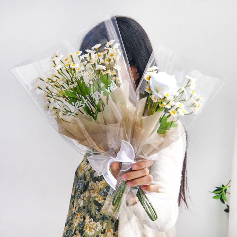 50Pcs Waterproof Bouquet Packaging Paper Rose Packaging Materials Wedding Party Decoration