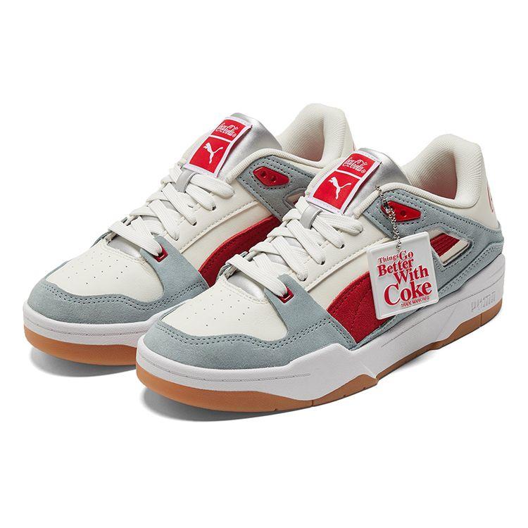 Кроссовки унисекс Coca-Cola x Puma Slipstream Slate Racing Red Белые 387027-01