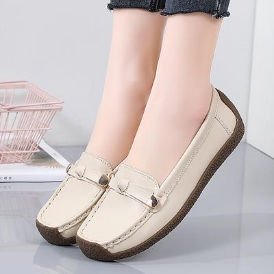 Женские мокасины на плоской подошве, повседневные минималистичные мягкие прогулочные туфли для мам, большой размер