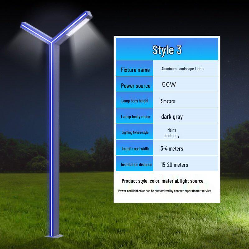 3-Meter Modern Aluminum Solar Courtyard Light - Waterproof & Rustproof for Outdoor Use