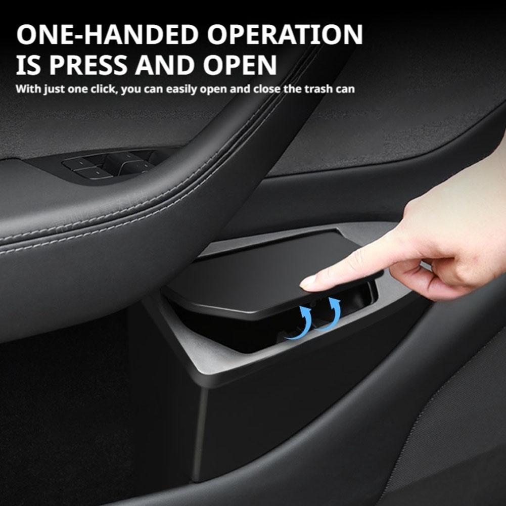 For Tesla Model Y Juniper 2025-2025 Front Rear Door Storage Slot Front Door Trash Garbage Bin Waterproof Storage Box Car Accesso