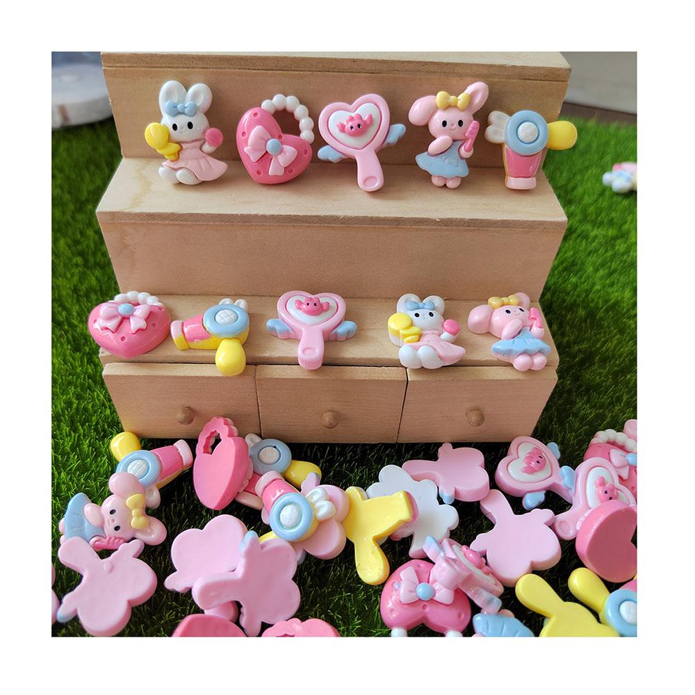 100Pcs New Mini Cute Cartoon Rabbit Flat Back Resin Cabochons Scrapbooking DIY Jewelry Craft Decoration