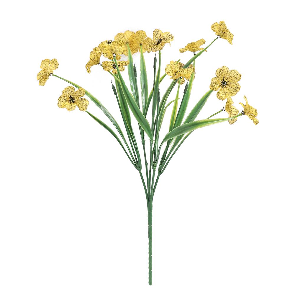 Artificial Fake Plant Flowers UV Resistant Artificial Plastic Colorful Violet Flowers for Spring and Summer Home Room Decoration