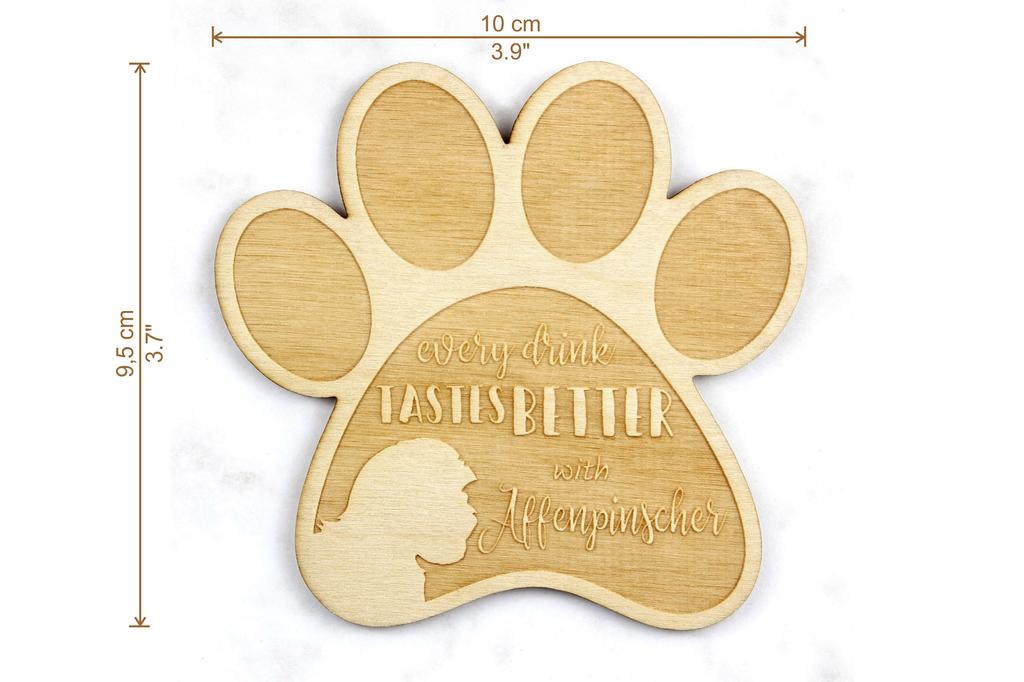 Affenpinscher, Affen, Affie – Mug coaster, engraved coaster with dog | Art-Dog