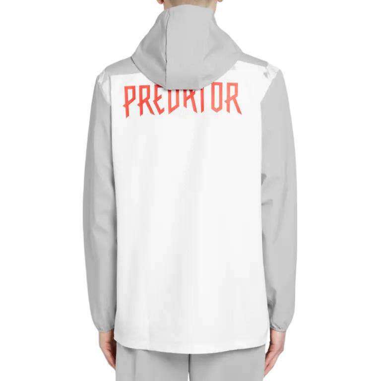 Adidas Куртка с капюшоном Predator David Beckham белая/светло-серая мужская уличная одежда DZ7310
