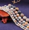 4/6/8/10/12 мм бусины из натурального камня круглые великолепные матовые свободные бусины Пикассо для изготовления ювелирных изделий своими руками ожерелье браслет