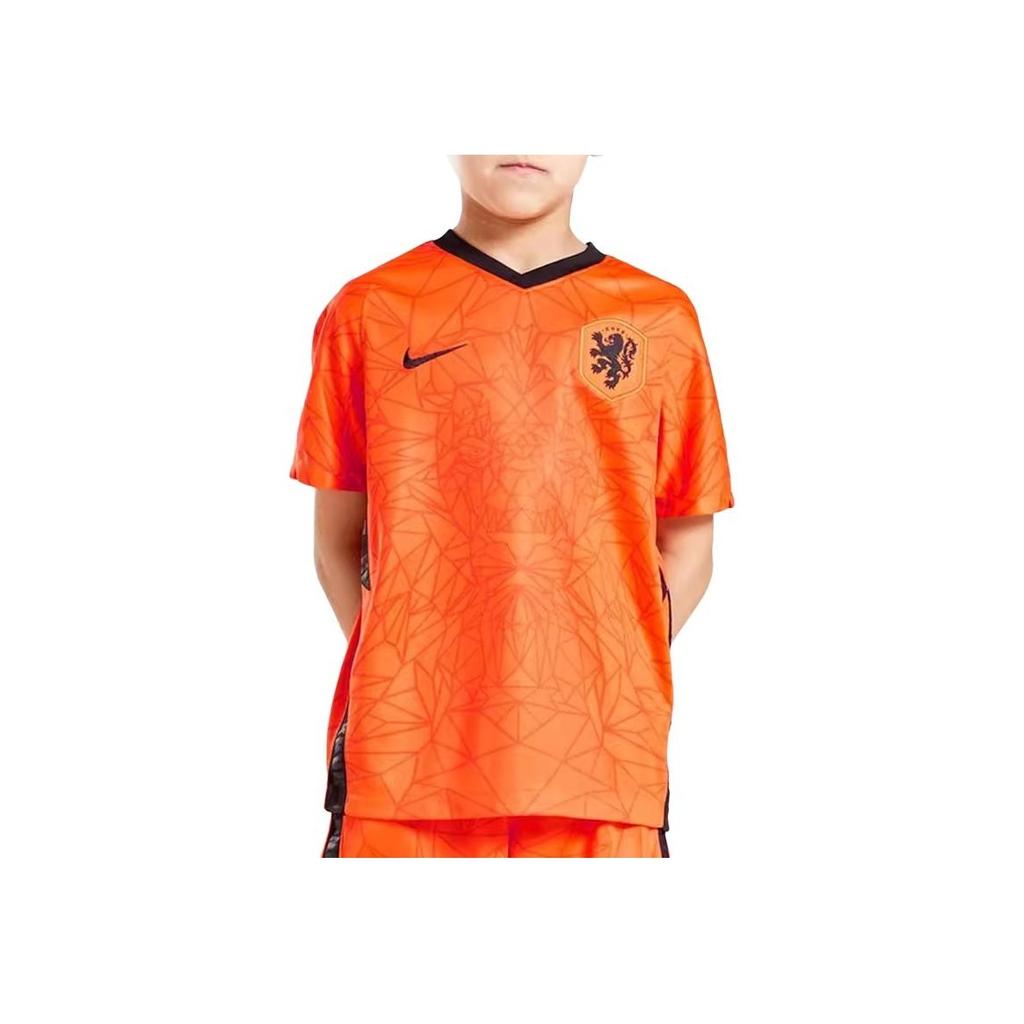 Nike Удобный детский топ с V-образным вырезом, с коротким рукавом, для фанатов, оранжевый, черный, CD1044-819