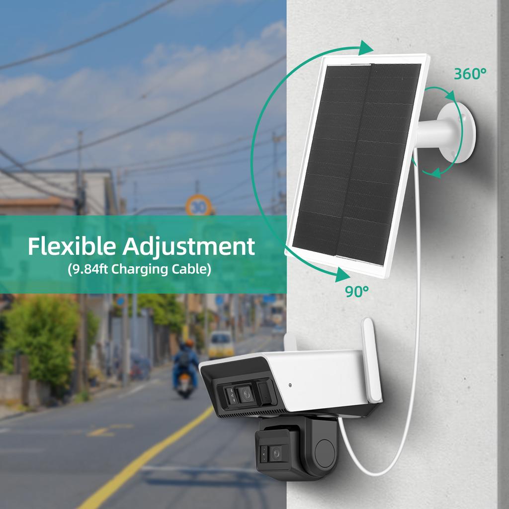 Солнечная панель 10 Вт для камеры безопасности, 5 В, порт Type-C, зарядное устройство для солнечной панели камеры с водонепроницаемостью IP65
