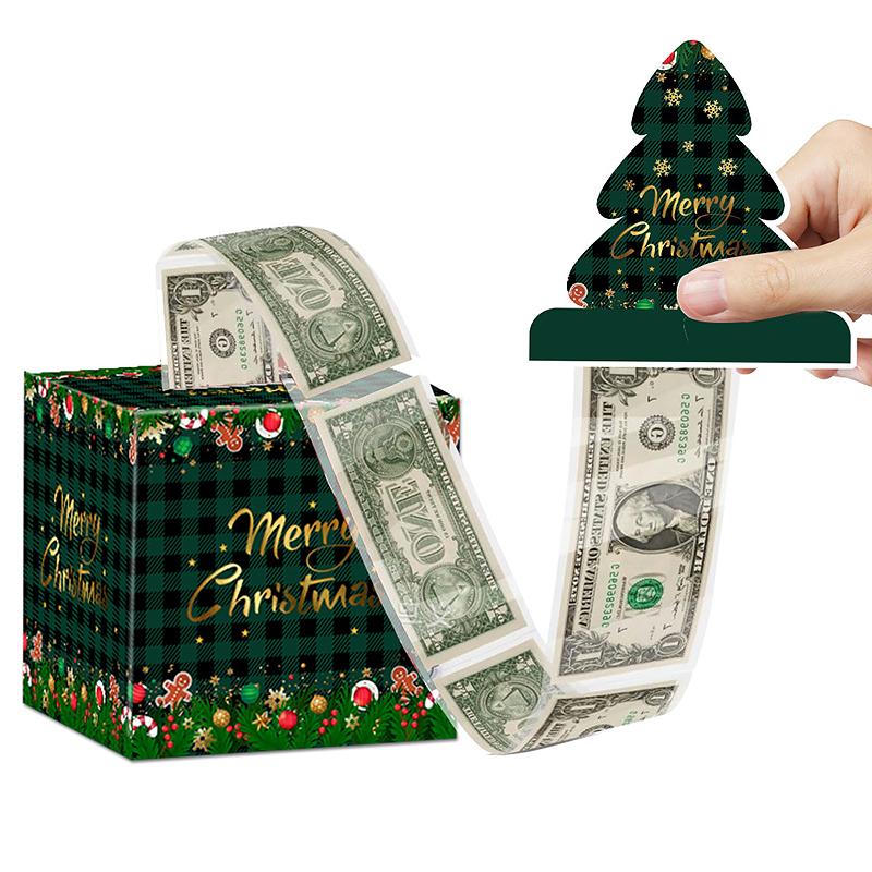 Christmas Christmas Gift Cute Gift Wrap Surprise Money Pull-Out Gift Box Party Favors DIY Xmas Atmosphere 12x12cm