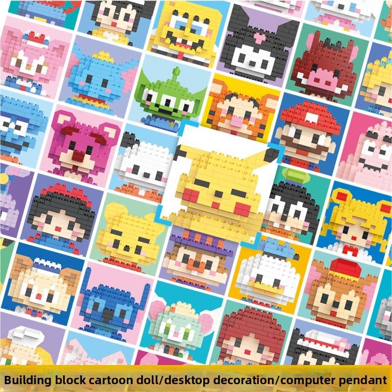 Pikachu Stitch Hello Kitty Snow White Lotso Building Blockswith Cartoon Characters For Kids Educational Playset
