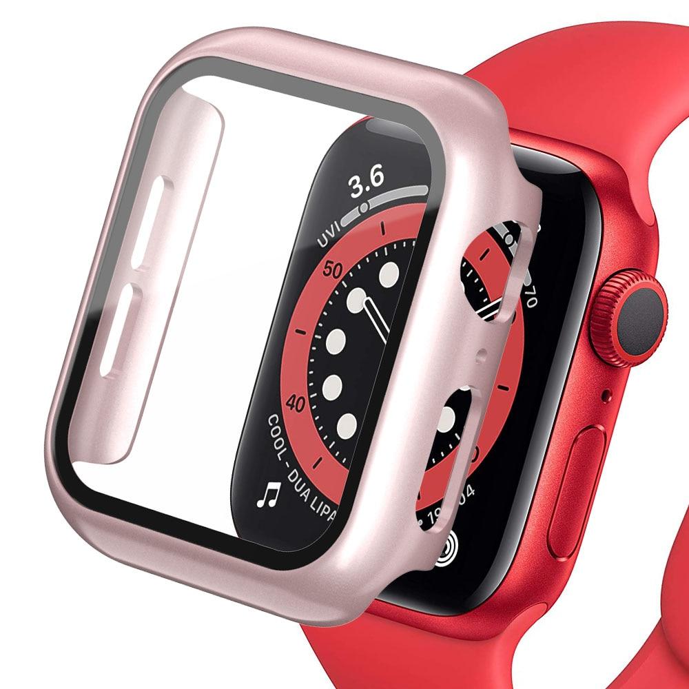 Закаленное стекло с крышкой для ПК для Apple Watch 7 6 SE 45 мм 41 мм 44 мм 40 мм 42 мм 38 мм Универсальный защитный чехол для экрана для Iwatch Series 5 4 3 2 1