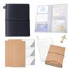 PIENSE Travel Notebook, Collage Notebook, Leather Notebook, Passport Size, Collage, Business Gift, Diary (Black)