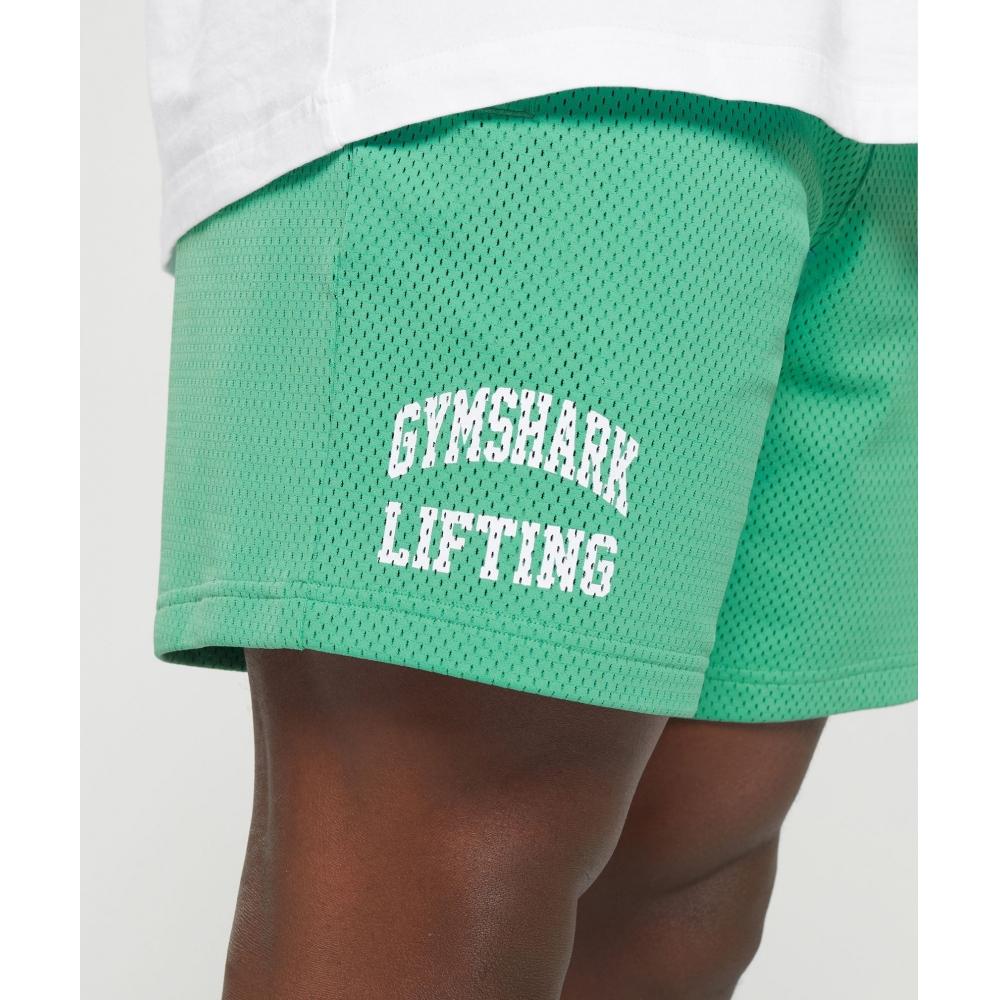 Gymshark Шорты Lifting Mesh 7 Лагунный зеленый A6a3o Ech2