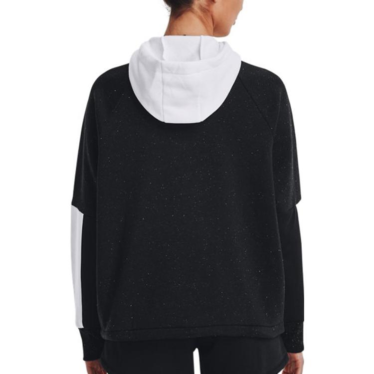 Under Armour Color Block Spliced Casual Sports Fleece Hoodie American Vintage Sweatshirt Women Hoodies Black 1369851-001