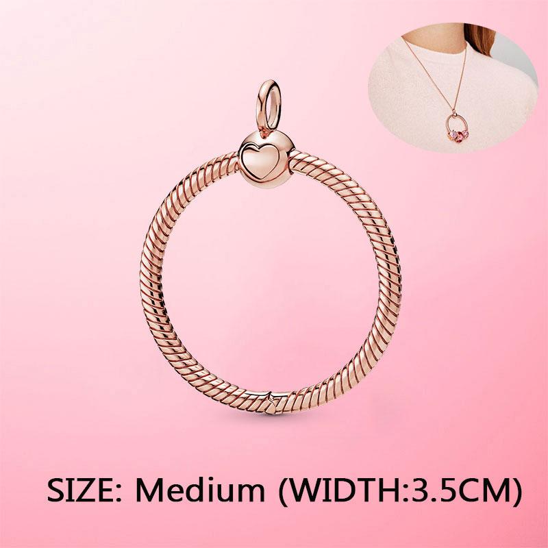 New 925 Sterling Silver & Rose Gold Color O Pendant Fit Original Necklace DIY Charms Beads Jewelry Gift Hot