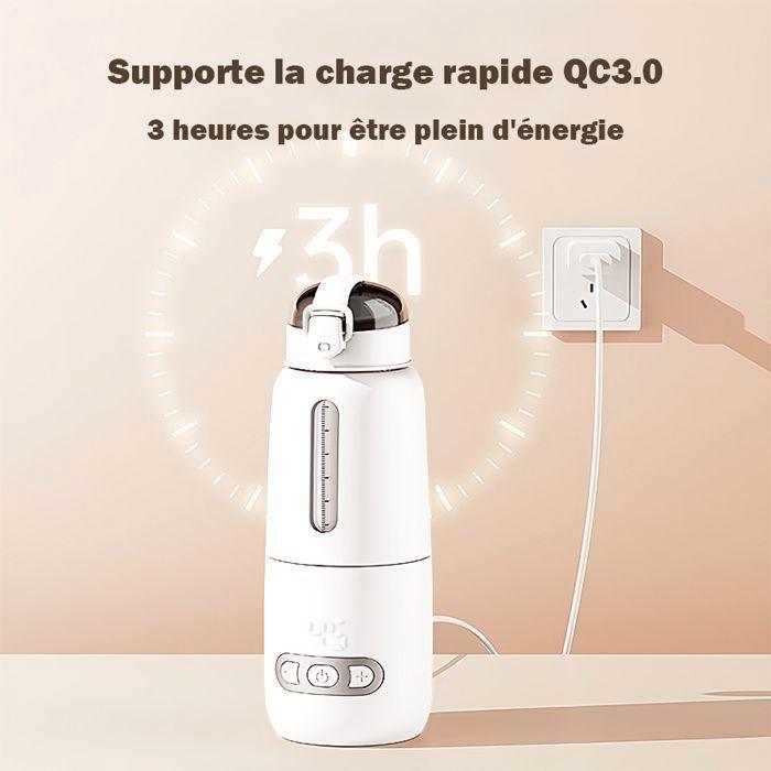 Chauffe Biberon Nomade Portable,Pièce verre amovible,Coque alimentaire,Protection surchauffe,Réservoir acier 316