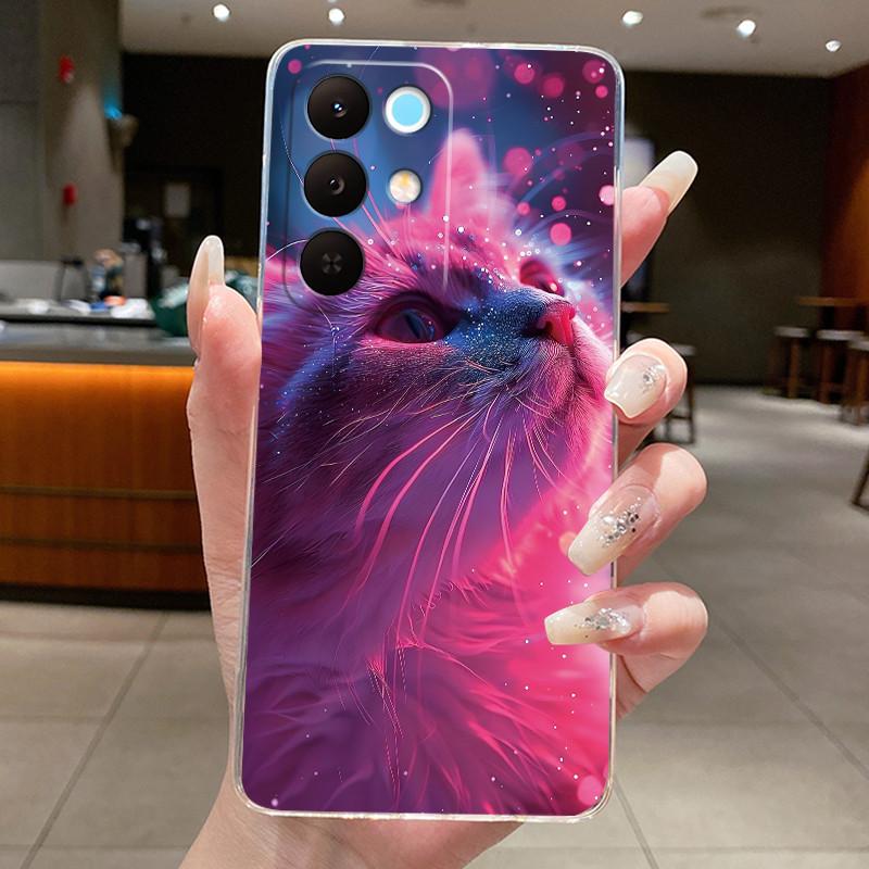 Чехол для Realme 15X 5G RMX5250 / C85 5G RMX5253 Чехол Эстетичный Милый Кот Астронавт Мягкий Силиконовый Чехол Прозрачный Чехол для Телефона