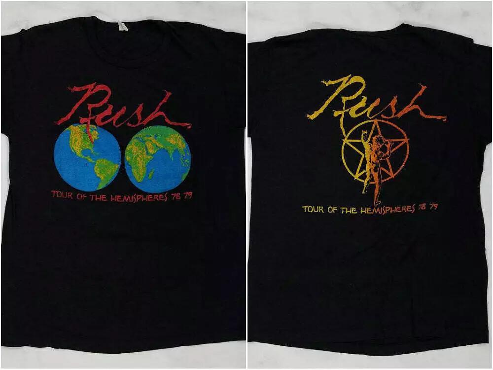 Винтажная футболка RUSH Tour of the Hemispheres 70-х.webp Унисекс Футболка
