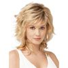 European and American Women's Synthetic Fiber Short Golden Curly Wig Front Lace Heat Resistant Fluffy Wig with Side Part Bangs