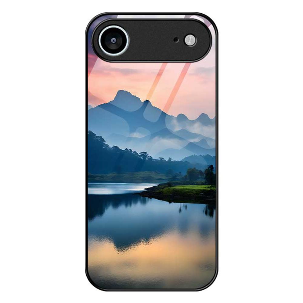 Для iPhone 17 Air Чехол ПК ТПУ Закаленное стекло Печать с рисунком Ударопрочная Задняя крышка для телефона