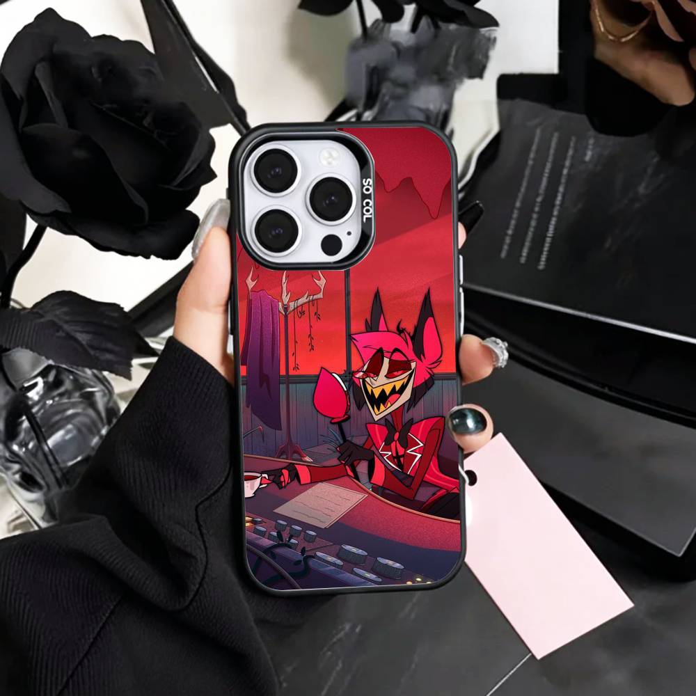COOL H-HazbinS H-Hotels A-AlastorS Phone Case For iPhone17,16,15,14,13,12,11 Plus,Pro Max Colored Silver Plated Inside Cover